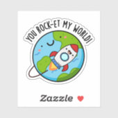 You Rock-et My World おもしろい Rocket Pun シール (シート)