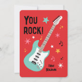 You rock guitar classroom valentine's day card シーズンカード (正面)