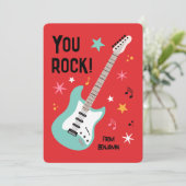 You rock guitar classroom valentine's day card シーズンカード (スタンド正面)