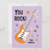 You rock guitar classroom valentine's day card シーズンカード (正面)