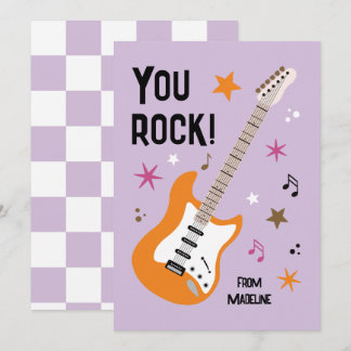 You rock guitar classroom valentine's day card シーズンカード