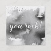 YOU ROCK hand モダン lettered script black スクエア名刺 (正面)