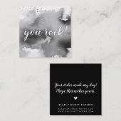 YOU ROCK hand モダン lettered script black スクエア名刺 (正面/裏面)