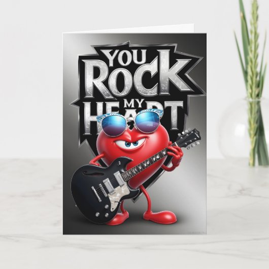 You Rock My Heart Greeting Card – Fun Romantic カード (正面)