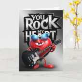 You Rock My Heart Greeting Card – Fun Romantic カード (黄色い花)