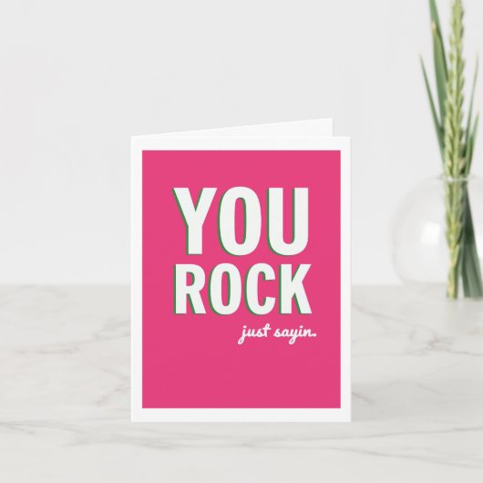 You Rock Pink Greeting Card カード (正面)