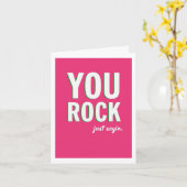 You Rock Pink Greeting Card カード (黄色い花)