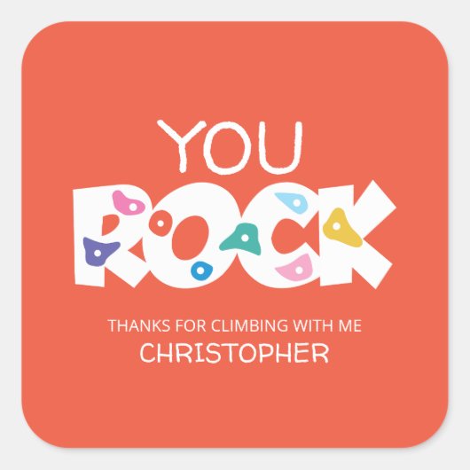 You Rock Rock登山Thank Youステッカー スクエアシール (正面)