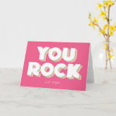 You Rock Thank You Pink折り畳みグリーティングカード カード (黄色い花)
