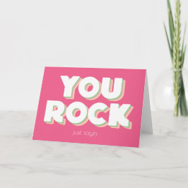 You Rock Thank You Pink折り畳みグリーティングカード カード