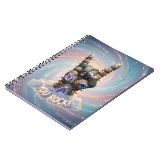 You Rock - Whimsical designed Spiral notebook ノートブック (左側)
