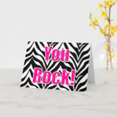 You Rock! Zebra Print カード (黄色い花)