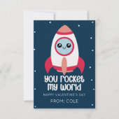 You Rocket My World Kids Valentine’s Day Card ノートカード (正面)