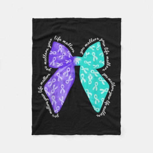 You S Your Life S Suicide Prevention Awareness  フリースブランケット (正面)