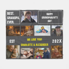 You said: Best Grandpa Ever Photo Collage  フリースブランケット