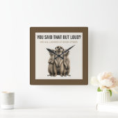 You Said That Out Loud - Funny Meerkat Wall Clock スクエア壁時計 (ホーム)