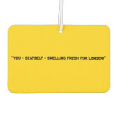 「You + Seatbelt =長い間フレッシュな匂い！」 おもしろい カーエアーフレッシュナー (裏面)