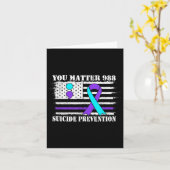 You Semi Colon 988 Suicide Prevention Awareness  カード (黄色い花)