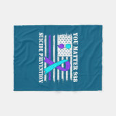 You Semi Colon 988 Suicide Prevention Awareness  フリースブランケット (正面(横))