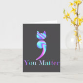 You Semicolon Cat Suicide Mental Health Awareness  カード (黄色い花)