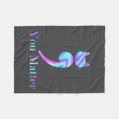 You Semicolon Cat Suicide Mental Health Awareness  フリースブランケット (正面(横))
