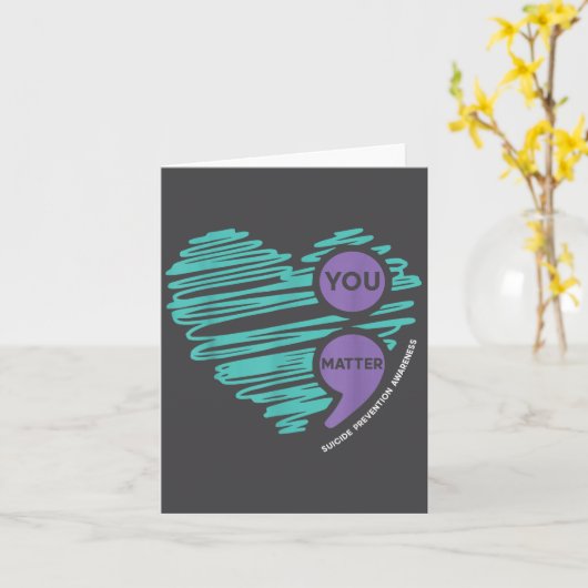 You Semicolon Suicide Prevention Awareness Month  カード (黄色い花)