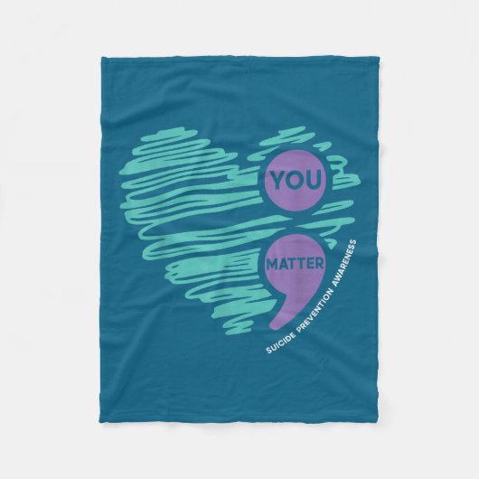 You Semicolon Suicide Prevention Awareness Month  フリースブランケット (正面)