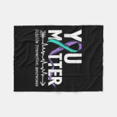 You Semicolon Suicide Prevention Awareness Week フリースブランケット (正面(横))