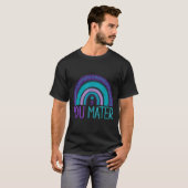 You Semicolon Suicide Prevention Purple Teal Rainb Tシャツ (正面フル)
