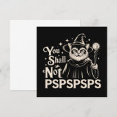 You Shall Not PSPSPSPS Funny Cat Wizard Dad  招待状 (正面/裏面)