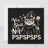 You Shall Not PSPSPSPS Funny Cat Wizard Dad  招待状 (正面)