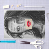 You Should Smile More Decoupage Paper Red Lips 薄葉紙 (クラフト)