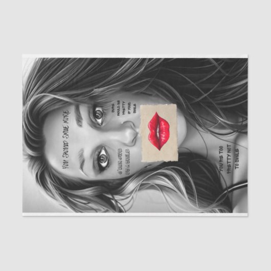 You Should Smile More Decoupage Paper Red Lips 薄葉紙 (正面)