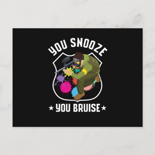 You Snooze You Bruise Paintball Player Marker Gift ポストカード (正面)