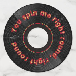 "You Spin Me" レトロ・ビニール音楽 コースター ワイングラスタグ