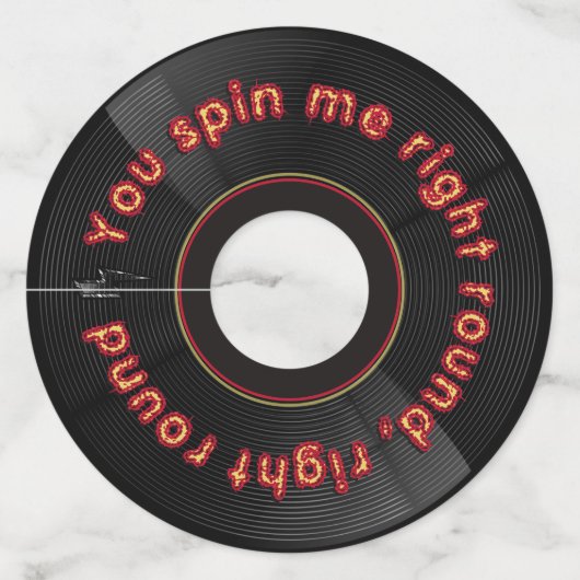 "You Spin Me" レトロ・ビニール音楽 コースター ワイングラスタグ (正面)