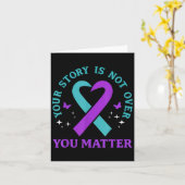 You Story Is Not Over Ribbon Mental Health Women  カード (黄色い花)