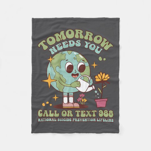 You Suicide Awareness Mental Health S  フリースブランケット (正面)