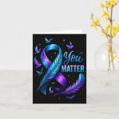 You Suicide Awareness Ribbon Butterfly For Women M カード (黄色い花)