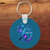 You Suicide Awareness Ribbon Butterfly For Women M キーホルダー (正面)