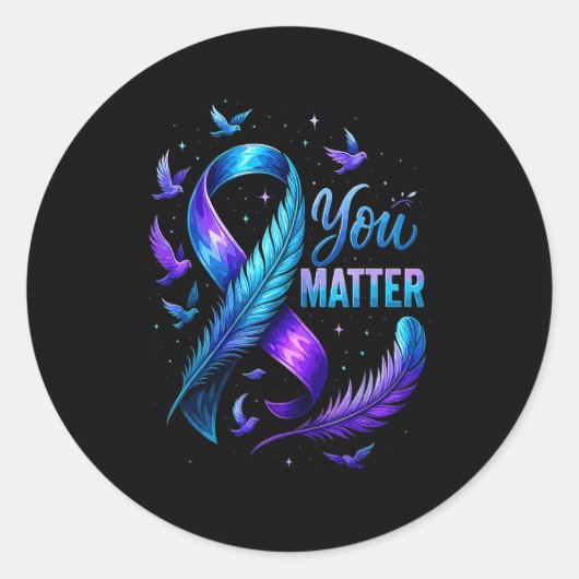 You Suicide Awareness Ribbon Butterfly For Women M ラウンドシール (正面)