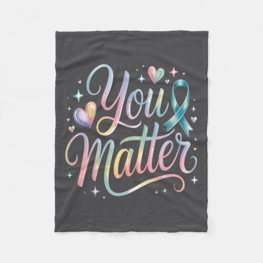 You Suicide Prevention Awareness  フリースブランケット (正面)