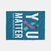 You Suicide Prevention Awareness  フリースブランケット (正面(横))