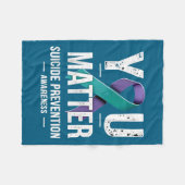 You Suicide Prevention Awareness フリースブランケット (正面(横))