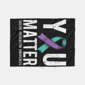 You Suicide Prevention Awareness  フリースブランケット (正面(横))
