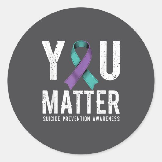 You Suicide Prevention Awareness  ラウンドシール (正面)