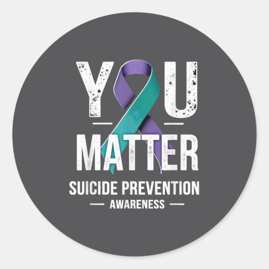 You Suicide Prevention Awareness  ラウンドシール (正面)