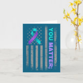 You Suicide Prevention Awareness American Flag Rib カード (黄色い花)
