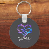 You Suicide Prevention Awareness Heart Men Women  キーホルダー (正面)