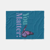 You Suicide Prevention Awareness Mental Health フリースブランケット (正面(横))